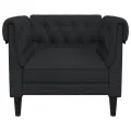 Fauteuil Chesterfield noir tissu