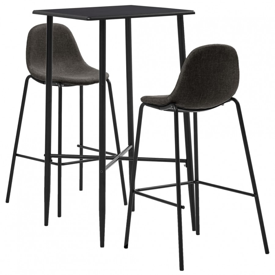 Ensemble de bar 3 pcs Tissu Gris foncé