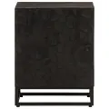 Table de chevet noir 40x30x50 cm bois massif manguier et fer
