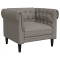 Fauteuil Chesterfield taupe tissu