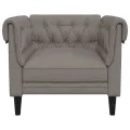 Fauteuil Chesterfield taupe tissu