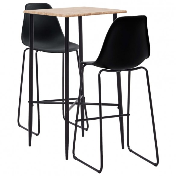 Ensemble de bar 3 pcs Plastique Noir