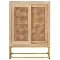 Buffet noir 55x30x76 cm bois massif de manguier et fer