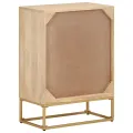 Buffet noir 55x30x76 cm bois massif de manguier et fer