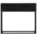 Table console noir 90x30x76 cm bois massif de manguier et fer