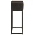 Table console noir 90x30x76 cm bois massif de manguier et fer