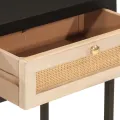 Table console noir 90x30x76 cm bois massif de manguier et fer