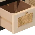 Buffet noir 55x30x76 cm bois massif de manguier et fer