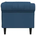 Fauteuil Chesterfield bleu tissu