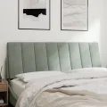 Coussin de tête de lit gris clair 120 cm velours