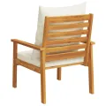 Fauteuil de jardin lot de 2 avec coussin bois massif d'acacia