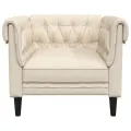 Fauteuil Chesterfield crème tissu