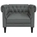 Fauteuil Chesterfield gris foncé tissu