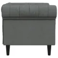 Fauteuil Chesterfield gris foncé tissu