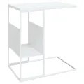 Table d'appoint Blanc 55x36x59,5 cm Bois d'ingénierie