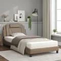 Lit avec matelas cappuccino 100x200 cm similicuir