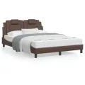 Lit avec matelas marron 120x200 cm similicuir