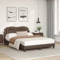 Lit avec matelas marron 120x200 cm similicuir