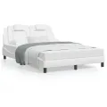 Lit avec matelas blanc 120x200 cm similicuir
