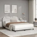Lit avec matelas blanc 120x200 cm similicuir