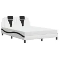 Lit avec matelas blanc et noir 120x200 cm similicuir
