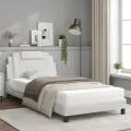 Lit avec matelas blanc 100x200 cm similicuir