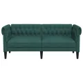 Canapé Chesterfield 2 places vert foncé tissu