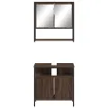 Ensemble de meubles de salle de bain 2 pcs Chêne marron