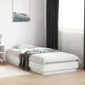 Cadre de lit blanc 90x200 cm bois d'ingénierie