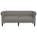 Canapé Chesterfield 2 places taupe tissu