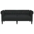 Canapé Chesterfield 2 places noir tissu