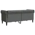 Canapé Chesterfield 2 places gris foncé tissu