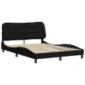 Cadre de lit avec tête de lit Noir 140x190 cm Tissu