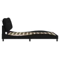 Cadre de lit avec tête de lit Noir 140x190 cm Tissu