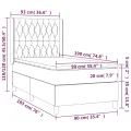 cadre de lit et matelas Gris foncé 90x190 cm Velours