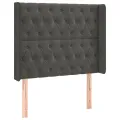 cadre de lit matelas LED Gris foncé 90x200cm Velours