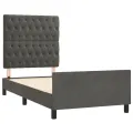 Cadre de lit avec tête de lit Gris foncé 90x190 cm Velours