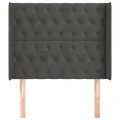 Tête de lit avec oreilles Gris foncé 93x16x118/128 cm Velours