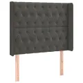 cadre de lit matelas LED Gris foncé 90x190cm Velours