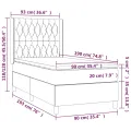 cadre de lit matelas LED Gris foncé 90x190cm Velours