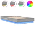 Cadre de lit avec lumières LED sonoma gris 90x190 cm