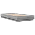 Cadre de lit avec lumières LED sonoma gris 90x190 cm