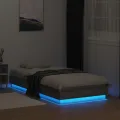 Cadre de lit avec lumières LED sonoma gris 90x190 cm