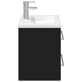Armoire lavabo de salle de bain avec bassin intégré noir