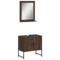 Ensemble d'armoires de salle de bain 2 pcs chêne marron