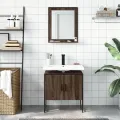 Ensemble d'armoires de salle de bain 2 pcs chêne marron