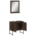 Ensemble d'armoires de salle de bain 2 pcs chêne marron