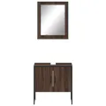 Ensemble d'armoires de salle de bain 2 pcs chêne marron