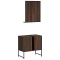 Ensemble d'armoires de salle de bain 2 pcs chêne marron