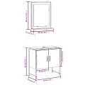 Ensemble d'armoires de salle de bain 2 pcs chêne marron